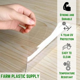Farm Plastic Supply - Clear Vinyl Sheeting - 20 Mil 4' Wide - Vinyl Plastic Sheeting, Clear Vinyl Sheet for Storm Windows, Covering, Protection, Tablecloth Protector (4' x 10')