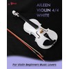 Aileen 4/4 Student Violin for Beginners - Gloss White