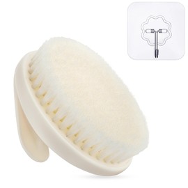 VANZAVANZU Dry Brushing Body Brush, Non-Slip Shower Brush for Back and Full Body, Cuticle Care, Smooth Cleaning for Men and Women (White)