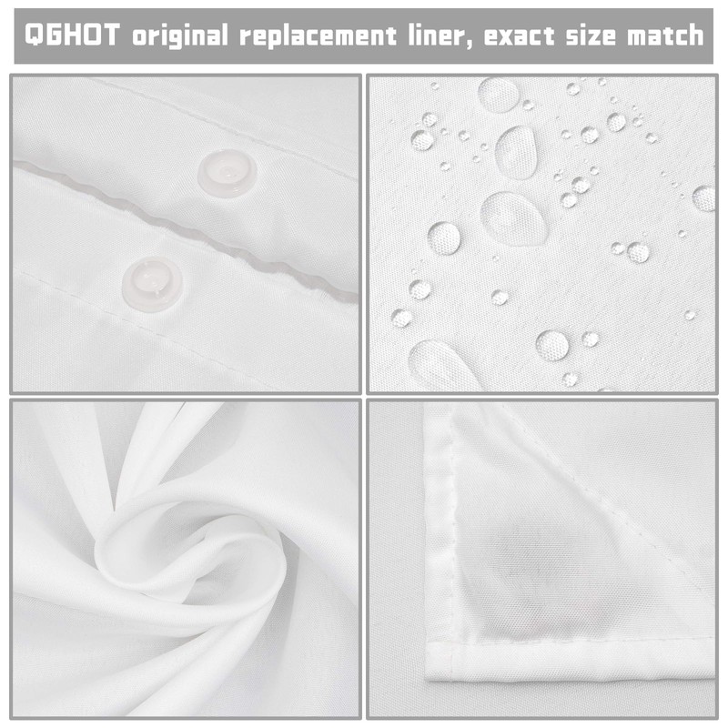 Waterproof Fabric Snap in Shower Curtain Liner Replacement 71 W