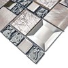 Hominter Metal & Glass Mosaic Tile – Silver & Rose
