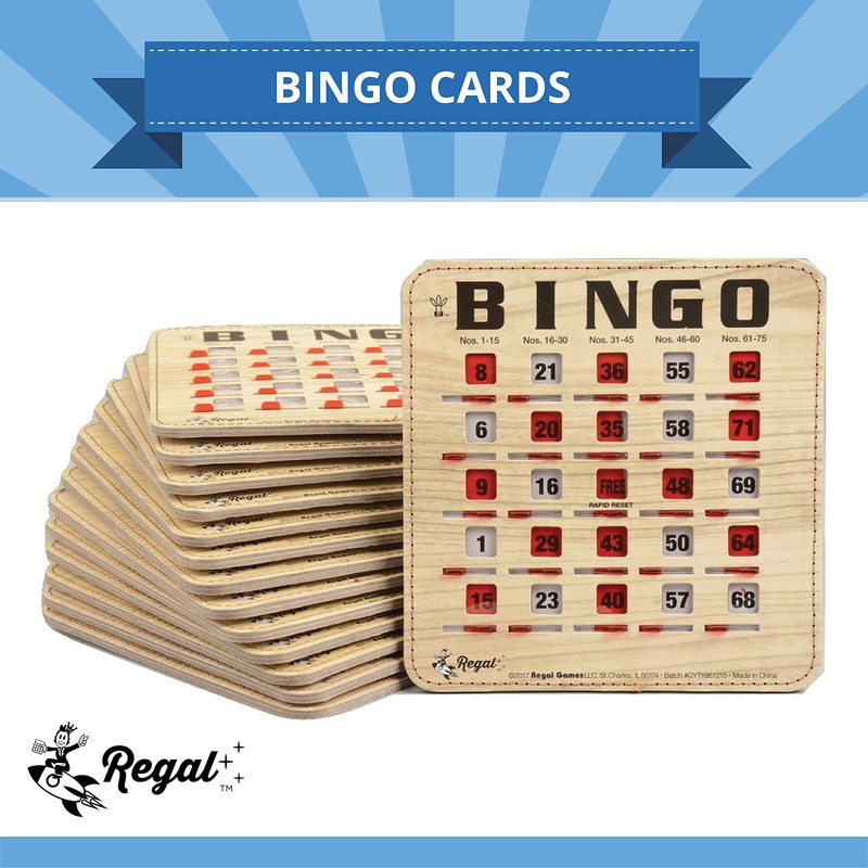 Regal Bingo Bulk Bingo Cards with Sliding Windows - Reusable