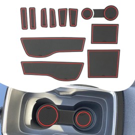 YEE PIN Mokka B Mokka E Rubber Mats Compatible with Opel Mokka B Mokka E 2021-2023 2024 Mats Mocha E Non-Slip for Centre Console Storage Box Interior (Red)