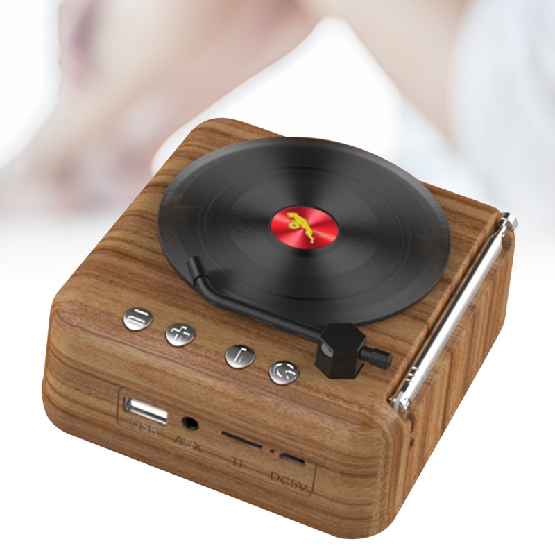 Vinyl Record Bluetooth Speaker Innovative Mini FM Radio HiFi Stereo