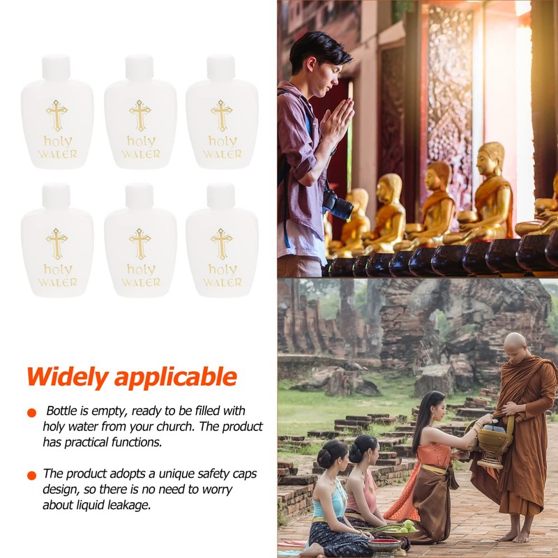 FOMIYES 6Pcs Empty Holy Water Bottles Set Holy Water Bottles