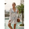 Genérico Pareo Blanco Salida De Playa Cover Up Vestido Encaje