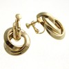 VingTAINE Glamorous Ring Earrings, Matte Gold, Volume P1060, Brass