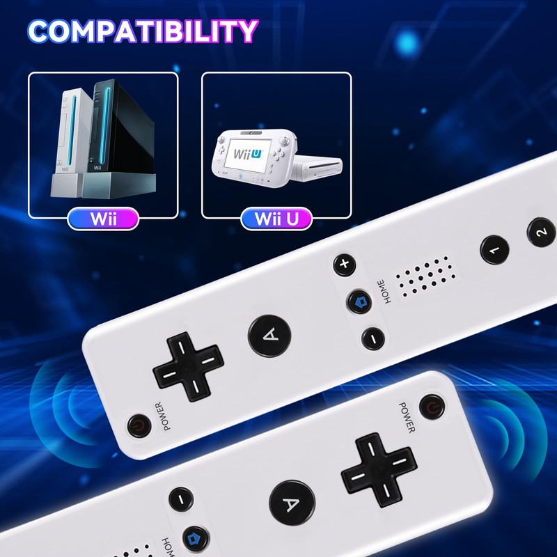 Motion Plus Wii Controllers 2Packs with Nunchucks, Wii Remote Controllers