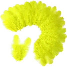 Soarer 300pcs Yellow Rooster Feathers Bulk - 3-5inch Craft Feathers for Wedding Home Party, Dream Catcher Supplies and DIY Crafts(Yellow)