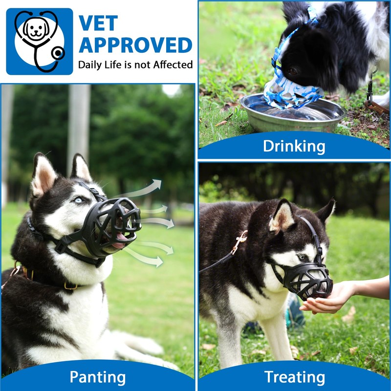 Mayerzon Dog Muzzle, Breathable Basket Muzzles for Small, Medium, Large