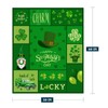 Neatee Living St. Patrick's Day Green Plaid Lucky Shamrocks Irish Blanket - Soft Fuzzy Fleece for Couch, Sofa, Bed - Gift 50x60