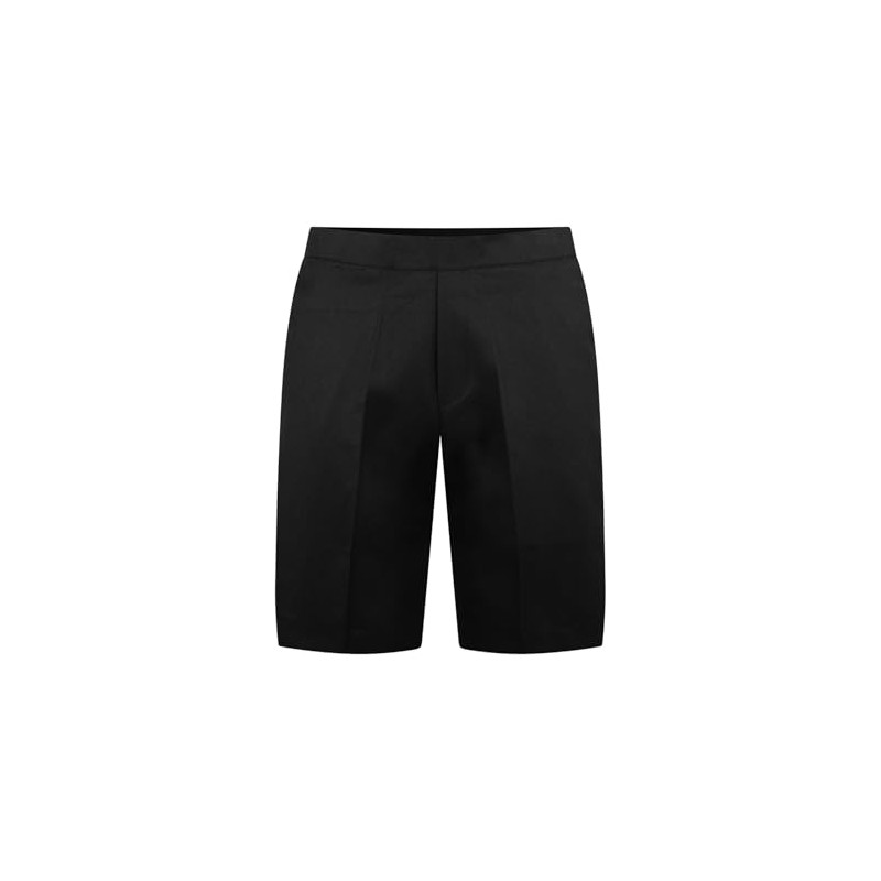 Boys School Shorts, Pull Up Style, Black and Grey, Elastic