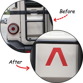 Hudiriy PVC Car Tailgate Side V Shape Sticker Decoration Compatible with Ineos Grenadier 2020-2024 Exterior Vinyl 3D Sticker Decal Accessories (red Carbon Fiber Pattern)