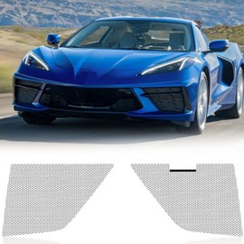 Corvette C8 Radiator Mesh Grill Insert Covers fit 2020 2021 2022 (2 Piece Set), Black