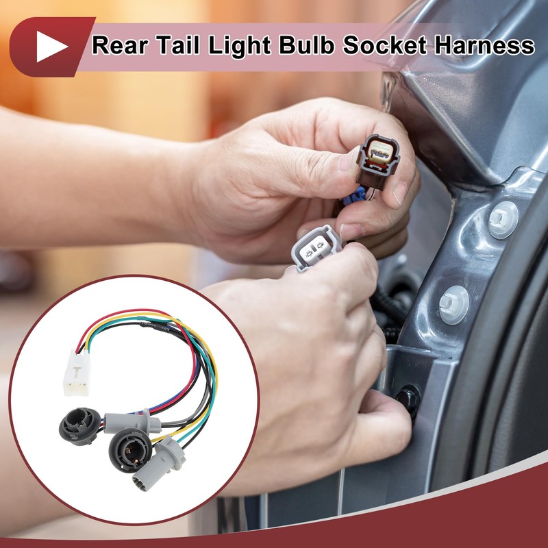 HEROFFIX 1 Pcs Car Rear Tail Light Bulb Socket Harness