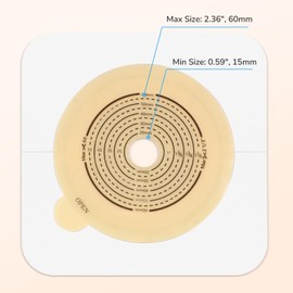 10 PCS Skin Barrier with Non-Woven Border for Two-Piece Colostomy Bags, Cut-to-Fit, 60mm Max – Flat Skin Barrier for Comfortable, Gentle Wear
