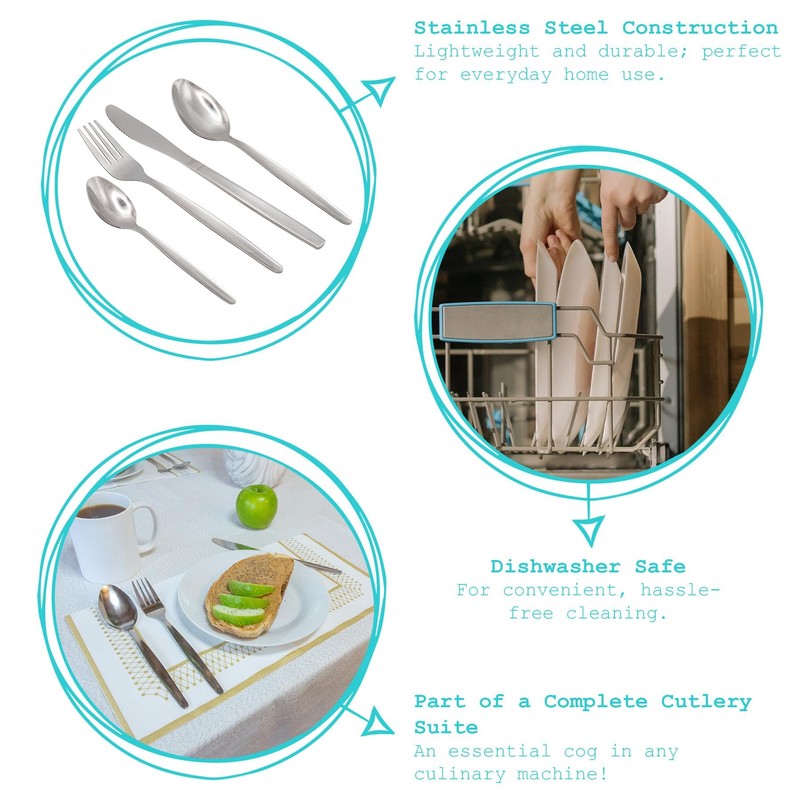 24x 19.5cm Economy Stainless Steel Dinner Forks - Silver Metal