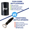 Push Down-Pop Off Bottle Opener with Magnetic Cap Catcher No