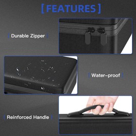 Vitula Trading Cards Storage Box Fits for 300 Toploaders, Card Deck Case for Sports Cards or TCGs, Compatible with TopLoaders, Storage Case Fits for Mtg Attached a Dice Set (L,Black)