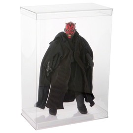 DollSafe Deluxe Clear Folding Display Case with Acrylic Top and Base for 11-12 inch Dolls or Action Figures, 9.5" W x 5" D x 13" H, Pack of 2