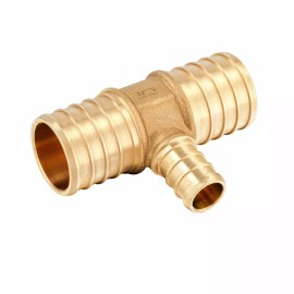 EFIELD 10PCS 1" X 1" X 1/2" PEX REDUCING TEE BRASS CRIMP FITTINGS, LEAD FREE