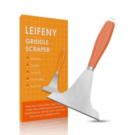 LEIFENY Griddle Scraper for Blackstone, Scrape Tool for Grill Flat Top, Heavy Duty, Multi-Functional, Great Accessories for Cooking and Cleaning