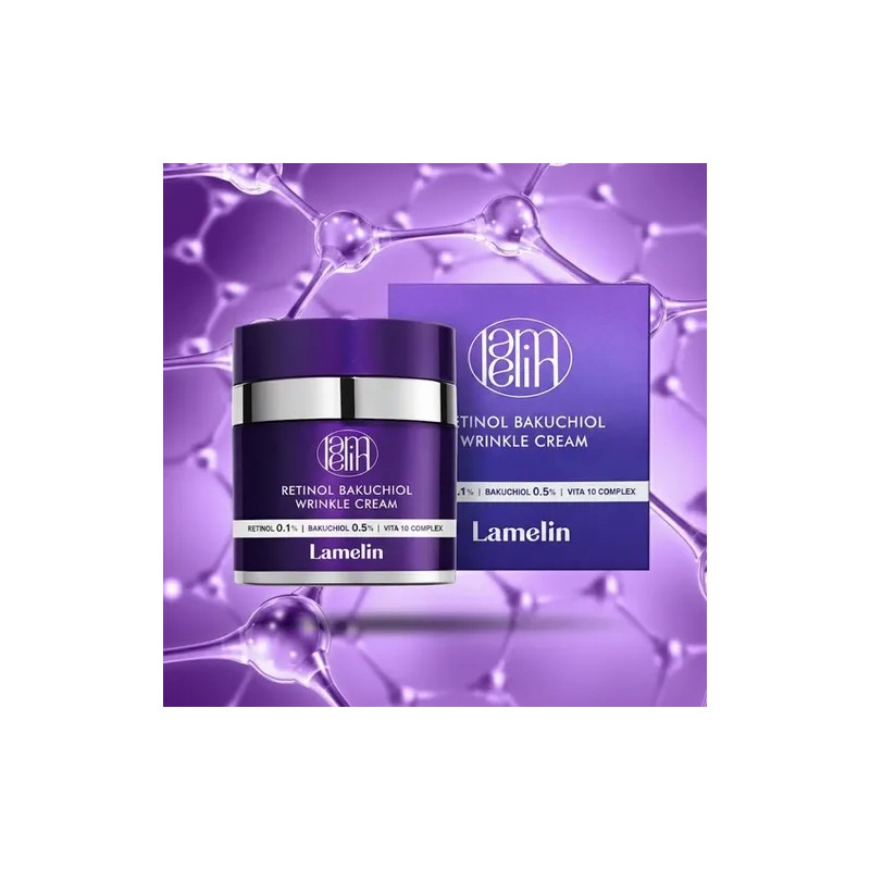Crema Lamelin Facial Coreana con Retinol y Bakuchiol para Líneas
