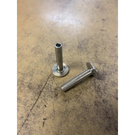 Unbranded 1/4 X 1 3/8” Steel Semi Tubular Rivet, 3/4” OD Head (25 Pack)