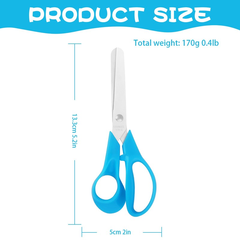Left-Handed Kids Scissors,5 Inch Safety Childen Craft Scissors,Safe and Comfortable