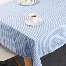 Square Table Cloth, Vintage Table Covers Pure Cotton Gingham Tablecloths Oversized Christmas Holiday Home Decorative Checkered Plaid Table cloths for Everyday Dinner (Blue, 55 X 55 inch)