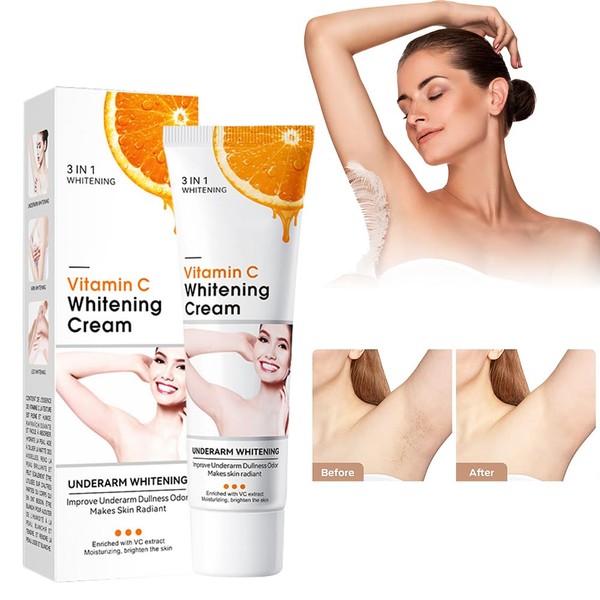 Underarm Whitening Cream, Armpit Whitening Cream, Whitening Cream, Lightening Cream for Armpits, Elbows, Inner Thighs, Knees and Body, 50 g