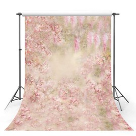 MEHOFOTO Spring Pink Flower Photography Background Retro Girls Adult Portrait Background Birthday Flowers Party Decoration Banner Photo Studio 1.5 x 2.1 m