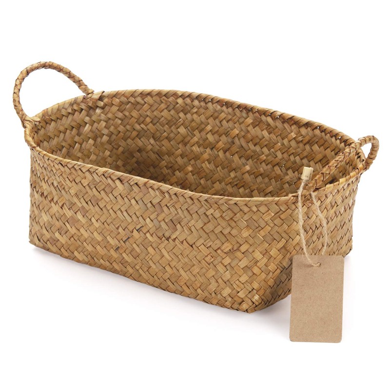 Seagrass Woven Baskets for Storage Natural Shelf Basket with Handle