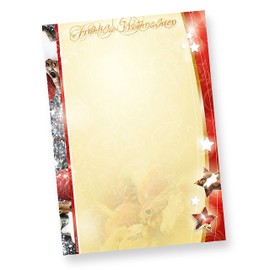Christmas paper 1 page (100 sheets) motif "Merry Christmas" letter paper DIN A4, easy to print yourself