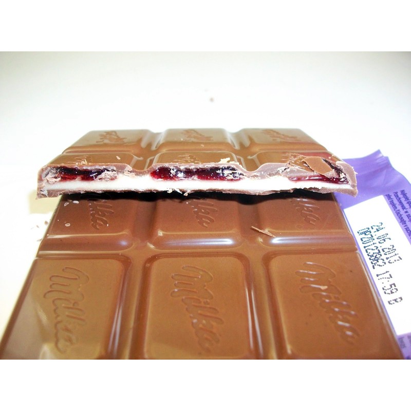 2 Pcs Milka Alpine Milk Chocolate Bars Vanilla Cherry Cream