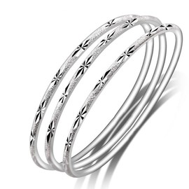 Abiotp Sterling Silver Bangle Bracelets for Women 925 silver Cuff Bracelet Adjustable Jewelry Fashion Simple Open Bangles Cuff Jewelry for Women Mom Wife Mothers Day Valentine Gift (Bracelet - C17)