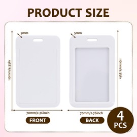 Photocard Holder, Four Photocard Holder Keychain, Sliding lD Badge Holder, Fashionable Pure White, Can Store Kpop Idol Photos, Animal Photos, Bank Cards