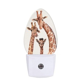Uanvaha Cute Giraffes Family Night Light African Safari Wildlife Funny Animal Long Neck Spotted Skin Plug in Auto Sensor Led Lamp Wall Light Dusk to Dawn for Living Room Bedroom Bathroom