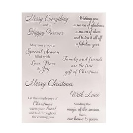 NZJ Merry Christmas May You Enjoy a Special Season Clear Stamp Background Transparent Silicone Stamp Spill and Splatter Rubber Stamp for Scrapbook Journal Card Making 4.3 x 6.3 Inch