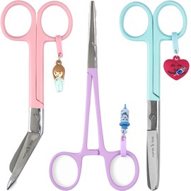 Nurse is Love Set of 3 Scissors with Hemostat Pliers – Nurse Scissors and Clamp Set | Bandage Scissors Nurse | for Rescue Scissors | Nurse Accessories