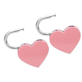 BORDSTRACT 2PCS Set Heart Lock with Key, Key Lock Box Love Lock Small Love Heart Shape Padlock Metal Mini Padlock for Diary Jewelry Box Storage Box Book Luggage (Pink)