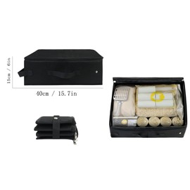 Travel Cat Litter Tray with Lid, Foldable Portable Cat Litter Tray, Waterproof Cat Litter Tray, Travel Foldable Cat Litter Tray for Indoor Outdoor Home Camping Travel (Black)
