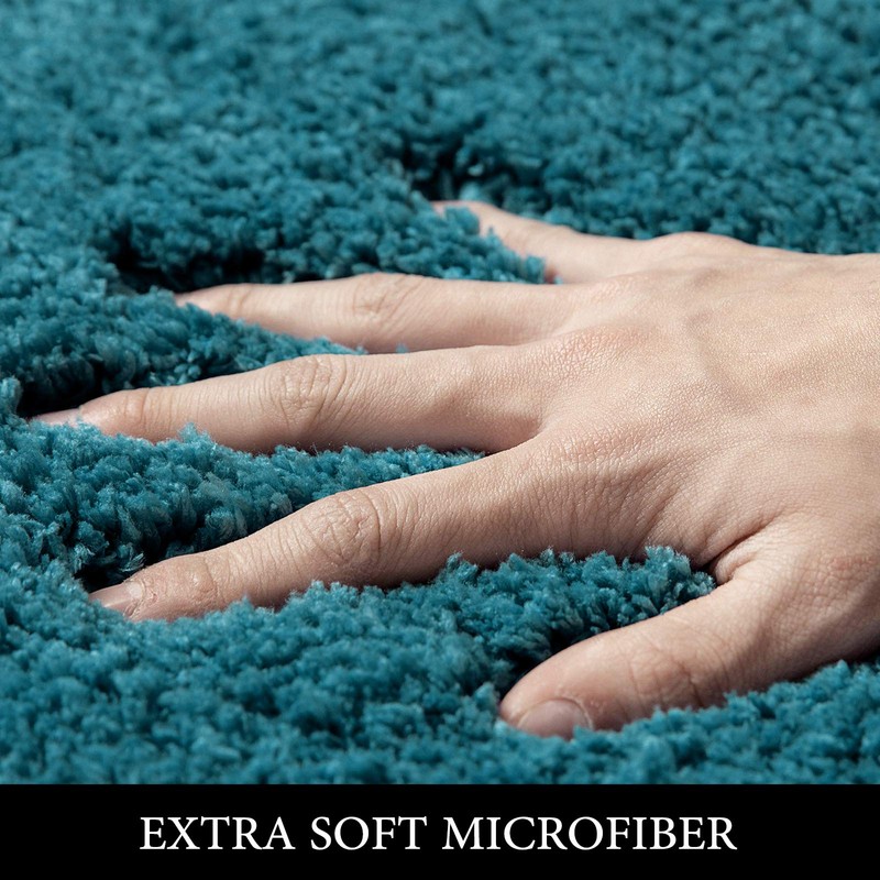 MIULEE Teal Bathroom Runner Rugs Soft Microfiber Bath Mat 24x48