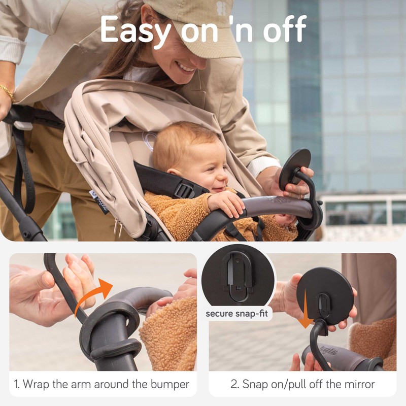 Baby Uma Stroller Mirror for Baby - 100% Shatterproof Clamp