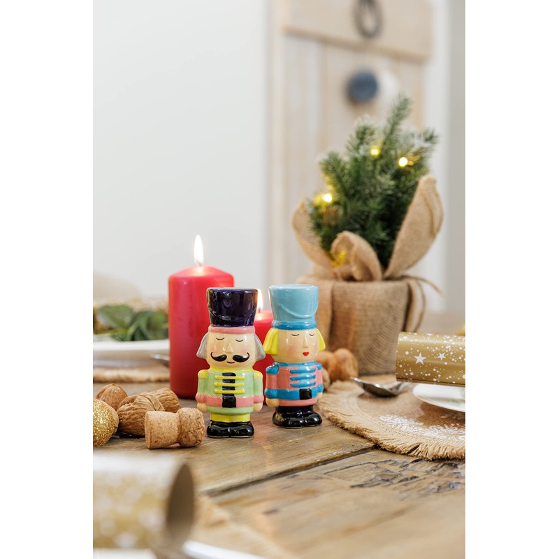 KitchenCraft Nutcracker Collection Ceramic Salt and Pepper Set 2 Piece