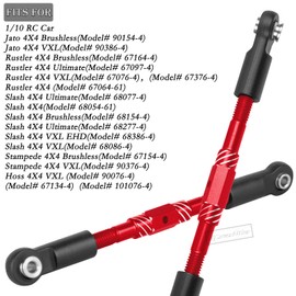 RCarmubWow RC Turnbuckles Camber Links Upgrades Part for 1/10 Slash 4x4(VXL),Rustler 4x4(VXL),Stampede 4x4(VXL),Hoss 4X4 VXL,Jat0 4X4(VXL),Alloy Steering Linkage,Replace #9027#9028#9029,Red