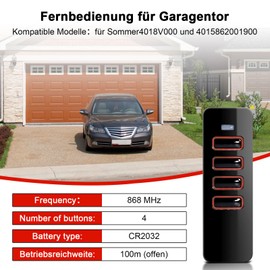 868 MHz Garage Door Remote Control for Summer Pearl 4018V000 and 4015862001900, 4 Command Remote Control Garage Door for Summer Gate Operators, Rolling Code Garage Door Hand Transmitter, Pack of 3