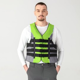 XGEAR Adult USCG Life Jacket Vest Water Sports (Lime, XL)