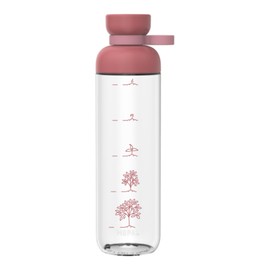 Mepal Water Bottle with Time Markings - Motivational Water Bottle with Extra Drinking Comfort - Unique Size Specification - BPA Free & Leak-Proof - Grow the Tree - 900 ml - Vivid Mauve