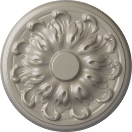 Ekena Millwork CM08MUPWS Millin Ceiling Medallion, 7 7/8"OD x 1/4"P (Fits Canopies up to 2"), Hand-Painted Pearl White